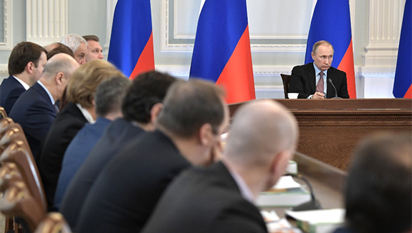 Президент РФ В.В. Путин на заседании Госсовета 